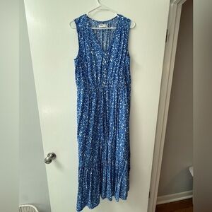 Sonoma Blue Floral Maxi Dress